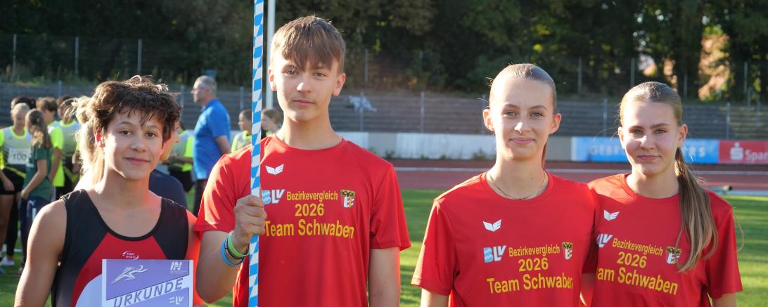 Aaron Kramer, Jerome Häusler, Kim Kleemann und Johanna Schuster vom TSV Rain 
