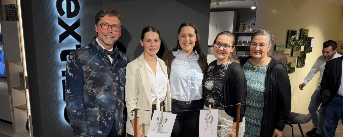 Adolf Franke mit seinen Töchter Sophie, Clara, Hannah und Ehefrau Monika. 