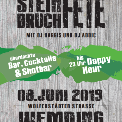 Flyer der Steinbruchfete in Wemding