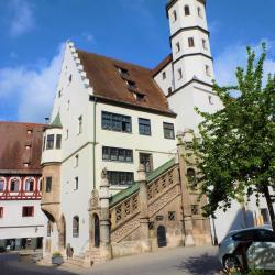 Das Bild zeigt das Nördlinger Rathaus 2018.