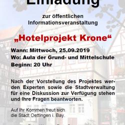 Plakat "Hotelprojekt Krone"