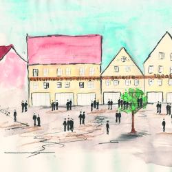 Künstlerische Darstellung Kulturhaus Nördlingen