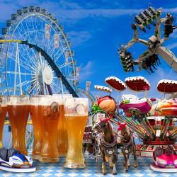 Weißbier, Riesenrad, Pferdekutsche und Süßigkeiten