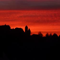 Schloss Harburg bei Nacht. 