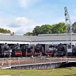 Dampflokomotiven im Bayerischen Eisenbahnmuseum in Nördlingen.