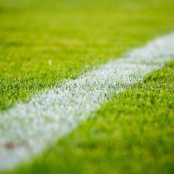 Das Bild zeigt einen Fußballplatz.