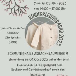 Flyer des Kinderkleiderbasar 2023