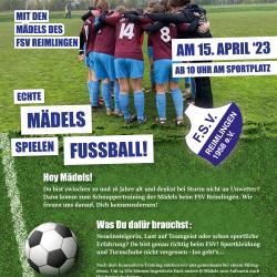 Schnuppertraining FSV Reimlingen Plakat