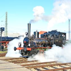 Eine Dampflock des Eisenbahnmuseums Nördlingen.