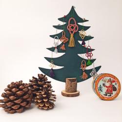 Weihnachtsschmuck aus selbstgeknüpften Posamentenbesätzen
