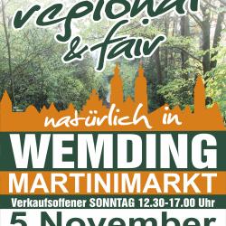 Das Bild zeigt einen Flyer des Wemdinger Martinimarkts.