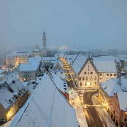 Weihnachtliches Donauwörth von oben