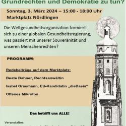 Hier sieht man einen Fyler zu einer Demonstration in Nördlingen.