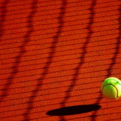 Das Bild zeigt ein Tennisnetz. 