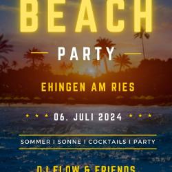Plakat auf dem Beachparty in Ehingen am Ries draufsteht