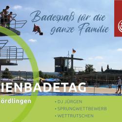 Hier sieht man die Einladung zum Familientag im Freibad Nördlingen.