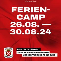 Hier sieht man den Flyer zum Feriencamp des TSV Oettingen.