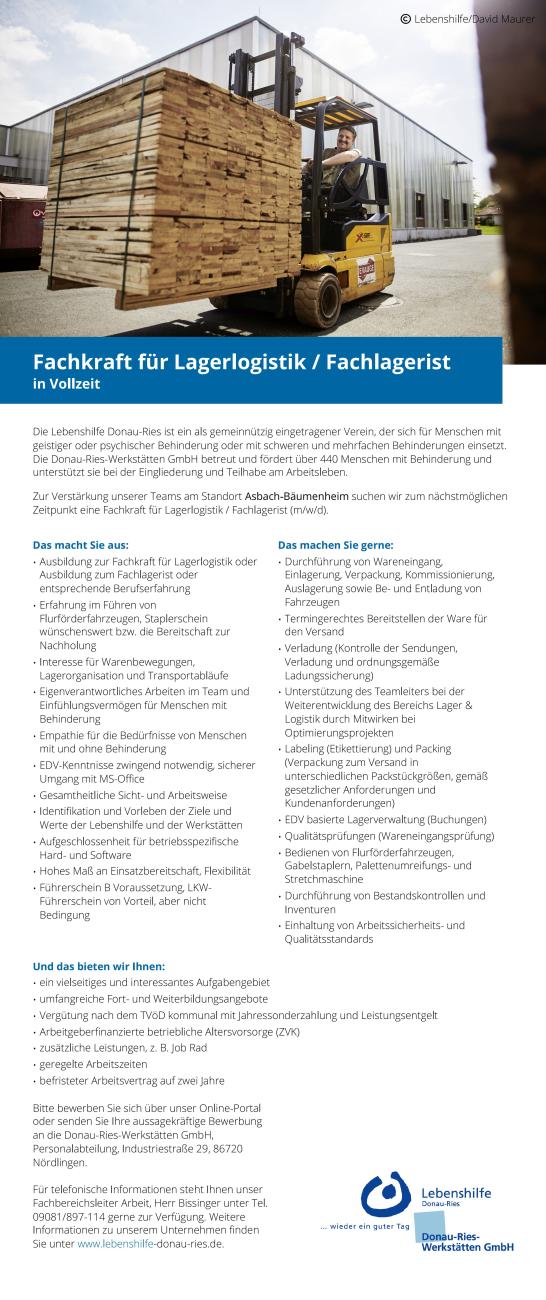 Fachkraft für Lagerlogistik / Fachlagerist