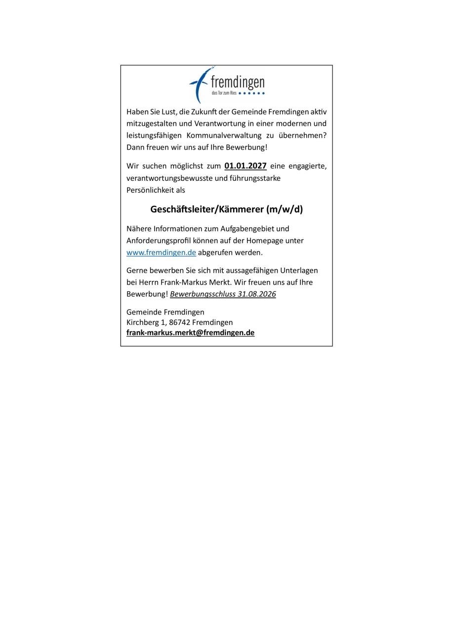 Gemeinde Fremdingen